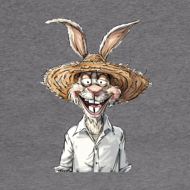 Easter Bunny Straw Hat by JunkyDotCom